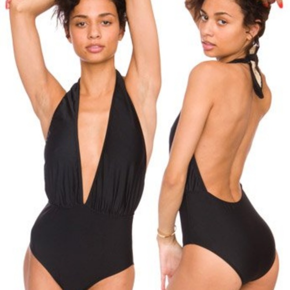 American Apparel Deep Plunge Swimsuit - Picture 2 of 2